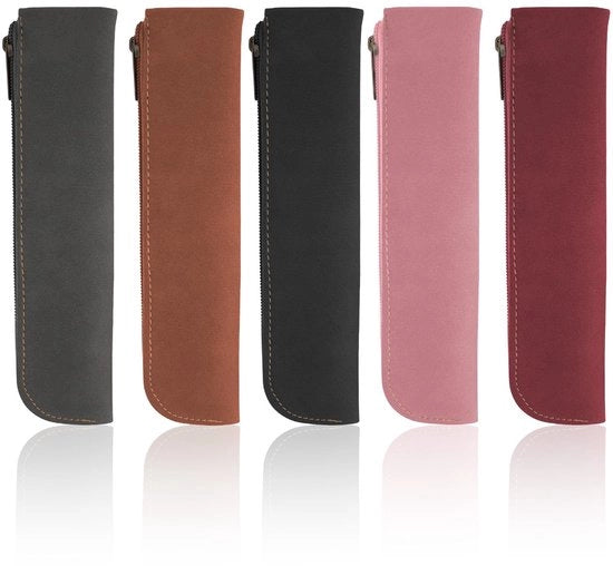 Set di pennelli da disegno da 5 pezzi - Design sottile - Zainetto per pennelli in pelle - Organizzatore portatile - Pelle PU di alta qualità - Dimensioni 20 x 4 cm - Cassetto per matite