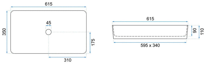 Lavabo Da Appoggio Rea Denis Black Edge