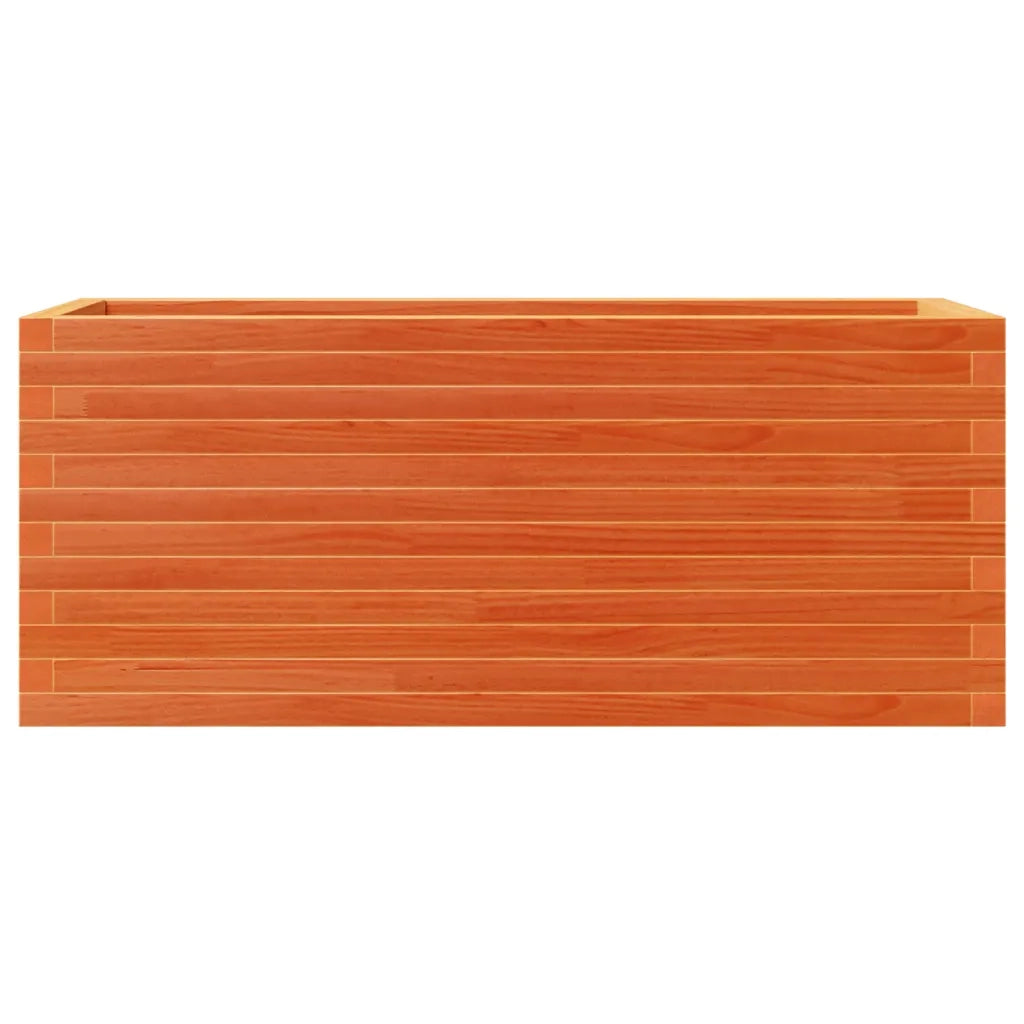 Fioriera | Cassetta per fiori | Vaso Giardino Marrone Cera 110x40x46 cm Legno Massello Pino