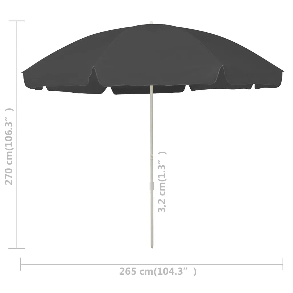 Ombrellone da Spiaggia Antracite 300 cm 314710