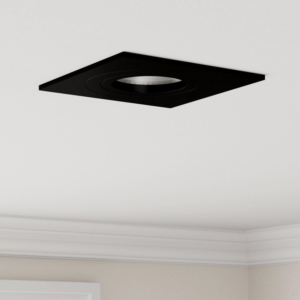 Faretti Incassati 6 pz Quadrato GU10 Nero 91x91 mm