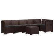 Divano da Giardino 6 Posti con Cuscini Aspetto Rattan PP 3444111