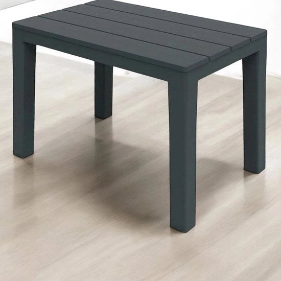 Tavolo da giardino in antracite, 60 x 39 x 45 cm, plastico, tavolo da giardino, tavolo da balcone