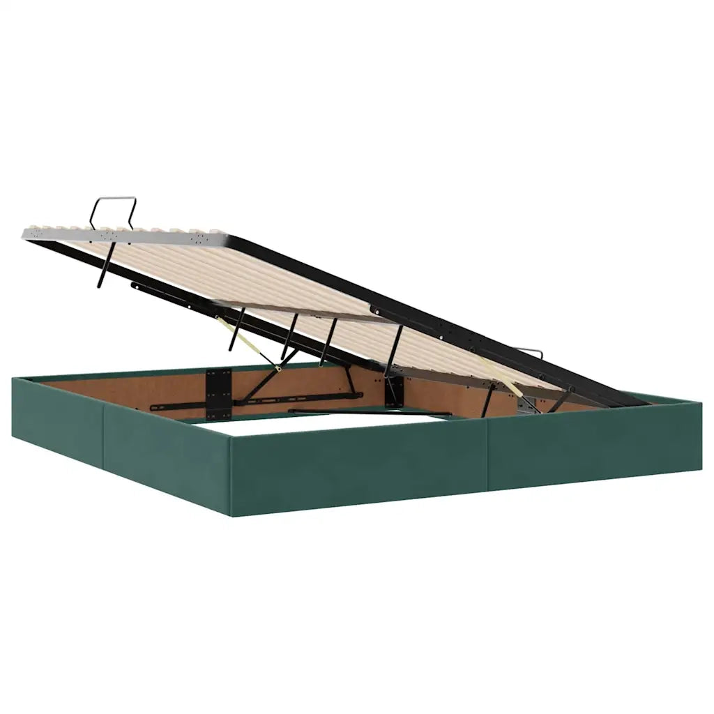 Letto con contenitore e materasso Verde Scuro 180 x 200 cm