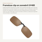 Occhiali da sole clip-on UV400 - polarizzati - colore marrone scuro - 59mm x 37mm - ideali per la guida - resistente e flessibile
