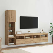 Unità TV da Parete 4 pcs Rovere artigianale Legno multistrato 3402966