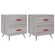 Set di 2 Comodini | Armadio da Notte | Mobiletto da notte Grigio Sonoma 40x35x47,5 cm in Legno Multistrato
