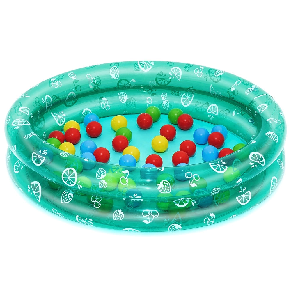 Trade Shop - Piscina Gonfiabile 2 Anelli Motivo Frutta Con Palline Da Gioco Per Bambini ø91x20cm 51141 -