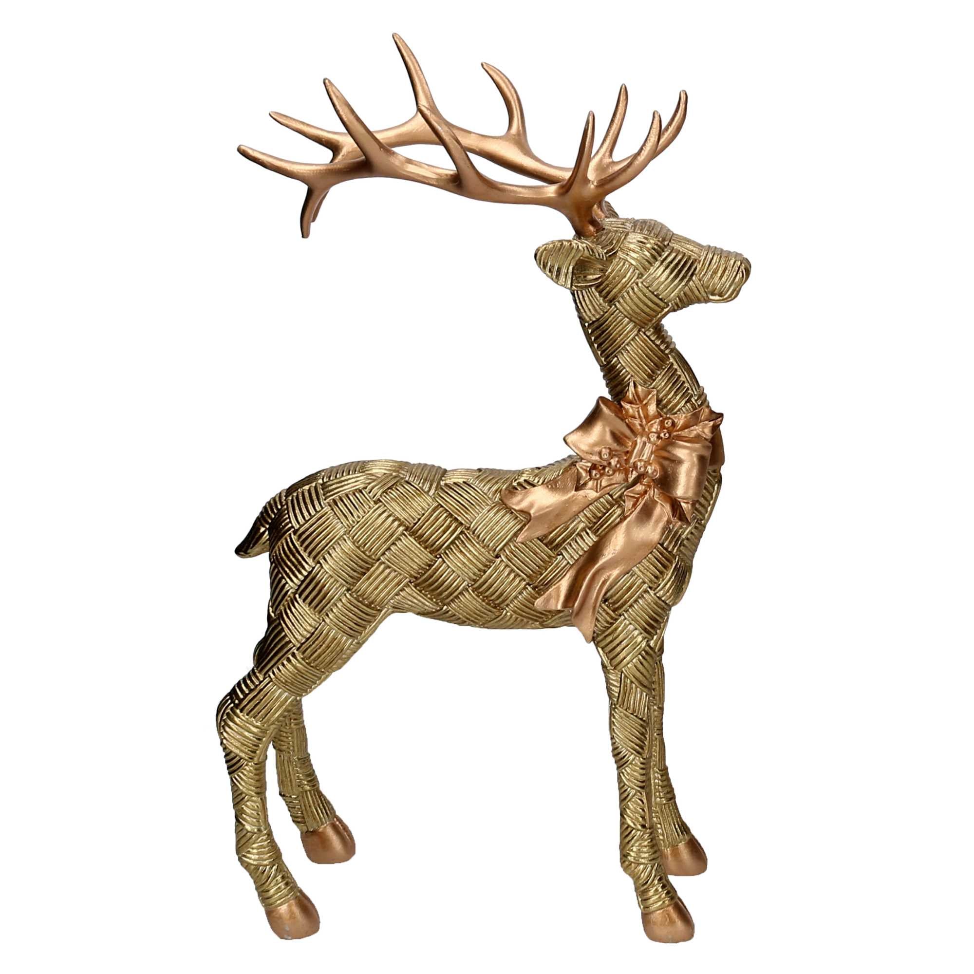 Renna resina oro cm 23,8x9,5xh38