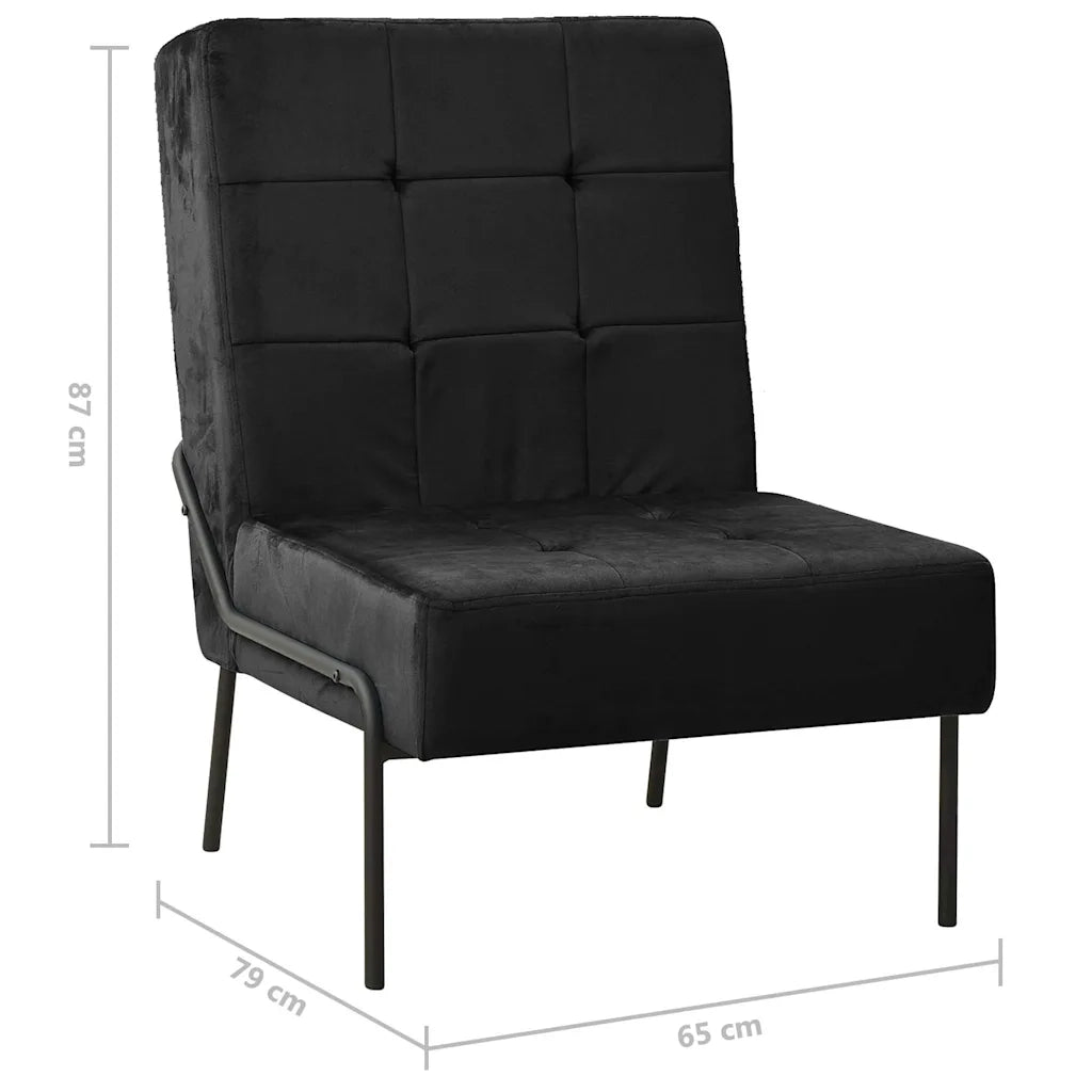 Poltrona Relax-Poltroncina 65x79x87 cm Nera in Velluto