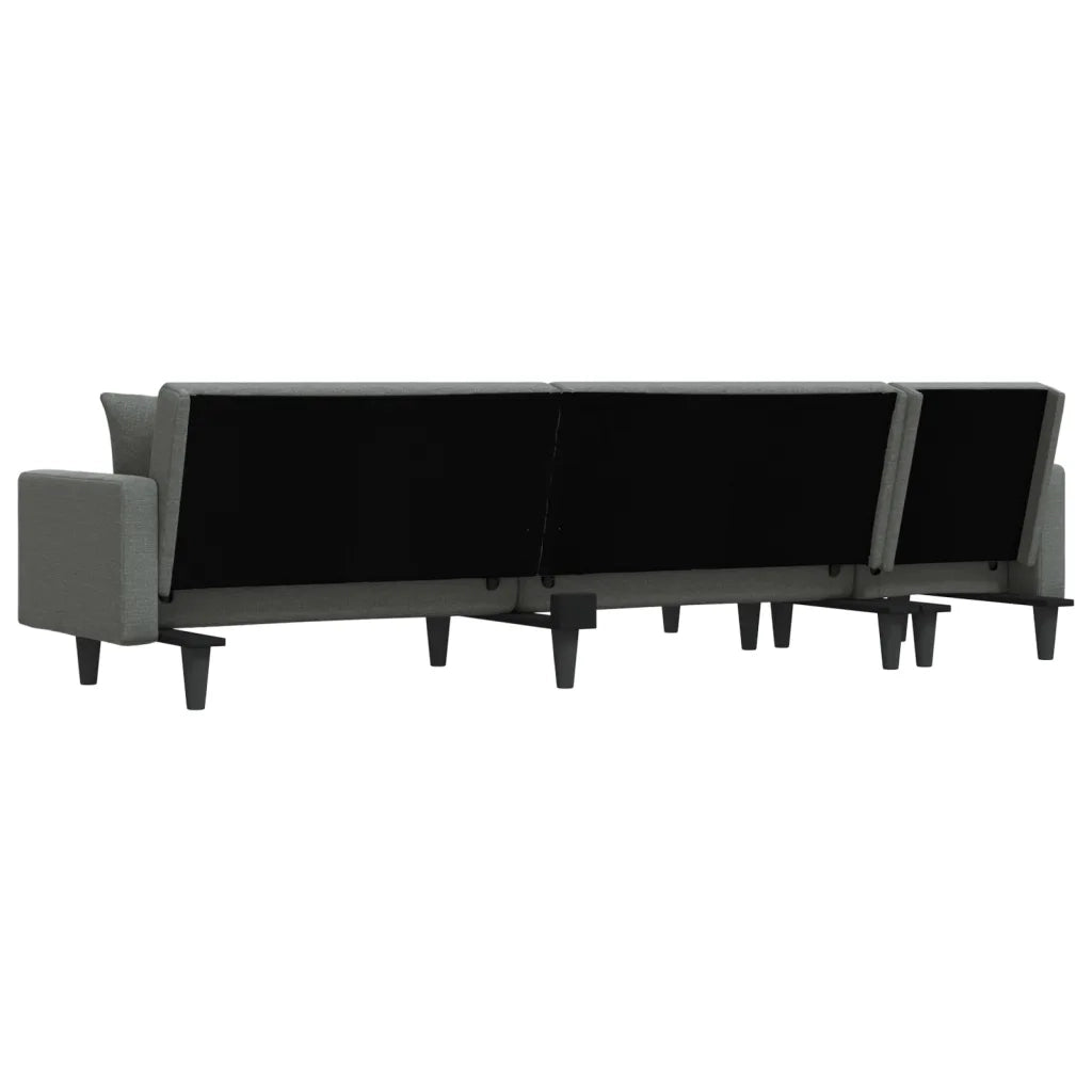 Divano Letto a L Grigio Scuro 275x140x70 cm in Tessuto 3157233