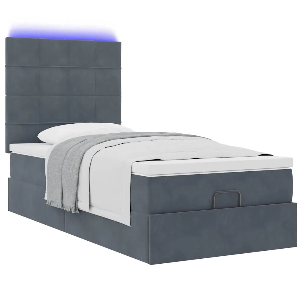 Struttura Letto Pouf con Materassi 90x190 cm in Velluto 3314289