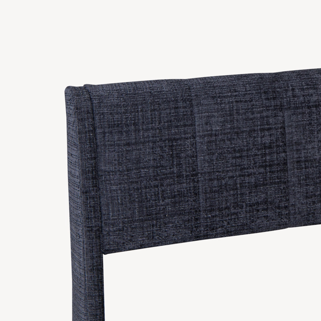 Letto Francese Contenitore Tröstiar con Apertura a Ribalta e Luce LED 140x200 cm - Effetto Lino Blu [en.casa]