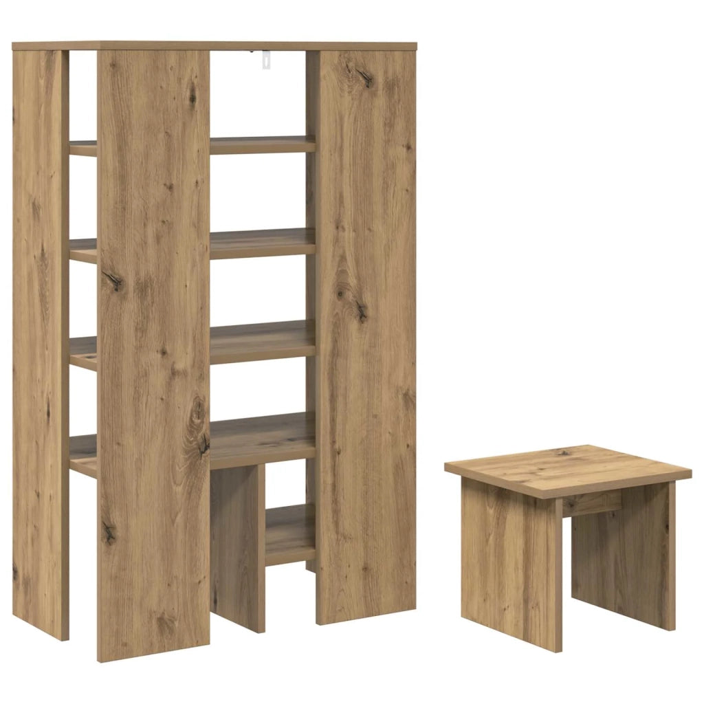Mobile per scarpe 2 pz-Set di 2 Scarpiera Rovere artigianale Legno multistrato