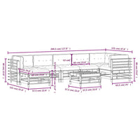 Set Divani da Giardino 8pz con Cuscini in Legno Massello Grigio 3185859