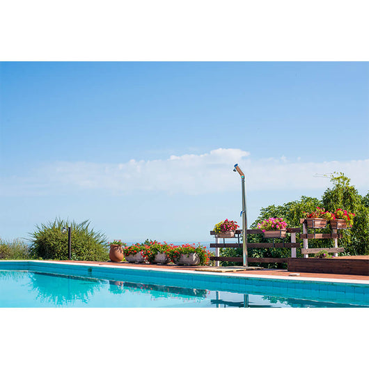 Doccia da Giardino Miscelatore e Lavapiedi ATI Docce UNI-1M Inox Anodizzato