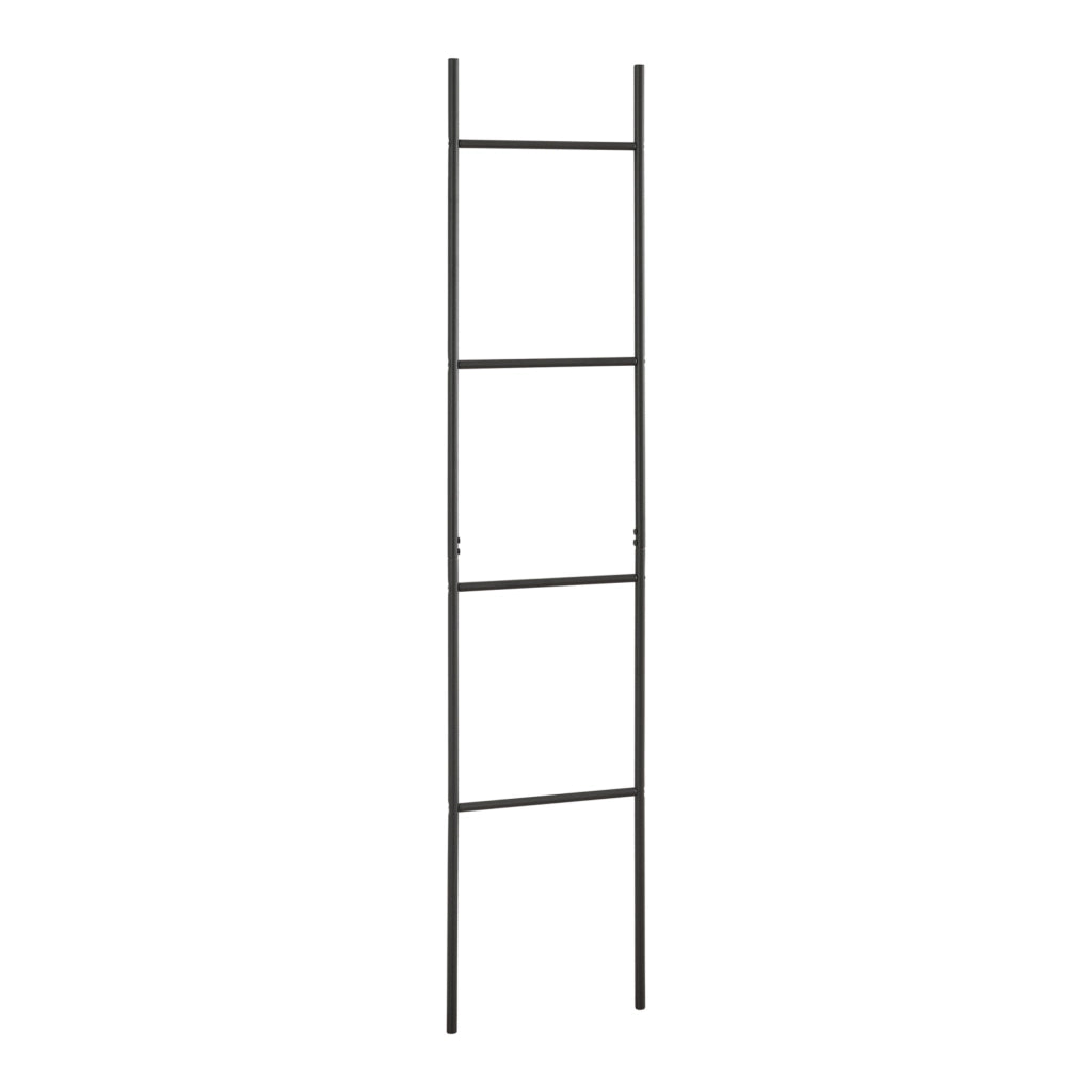 Portasciugamani da Terra Bodø a Forma di Scala 176 x 38 cm Acciaio Nero [en.casa]