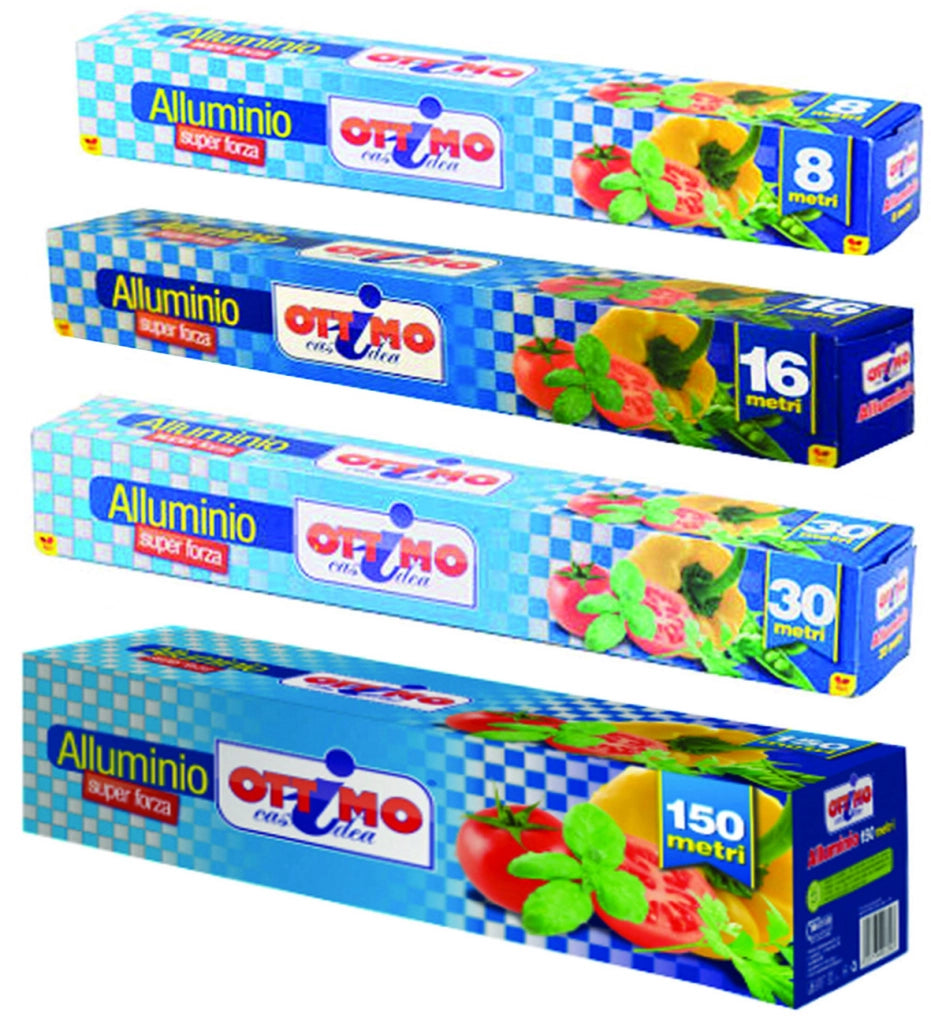 ALLUMINIO IN ROTOLO- - mt.150, larghezza mm.290 - 9 pezzi OTTIMO