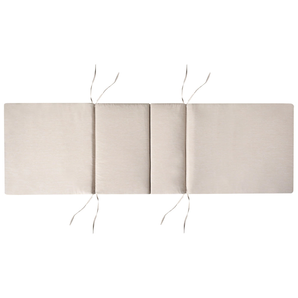 Lettino Prendisole Regolabile con Ruote Legno Acacia e Cuscino beige chiaro resistente agli agenti atmosferici reclinabile con ruote
