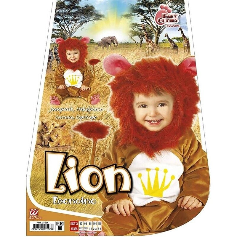 COSTUME CARNEVALE LION IL LEONCINO NEONATI 12-18 MESI 92 CM