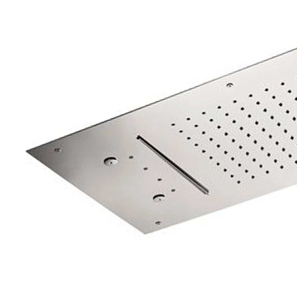 Soffione a soffitto 3 getti 70X40 cm con led e doppia cascata