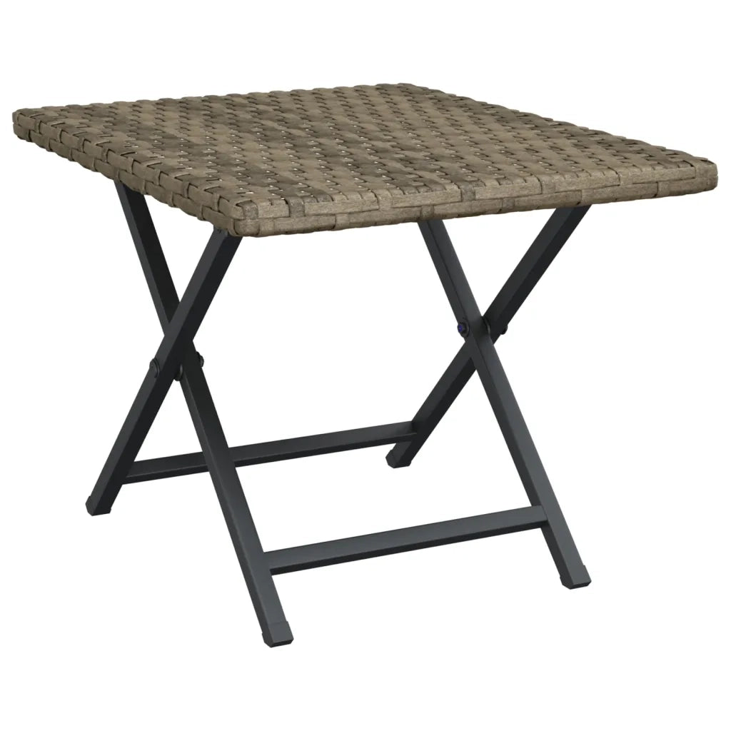 Tavolo Pieghevole Grigio 45x35x32 cm in Polyrattan 362252