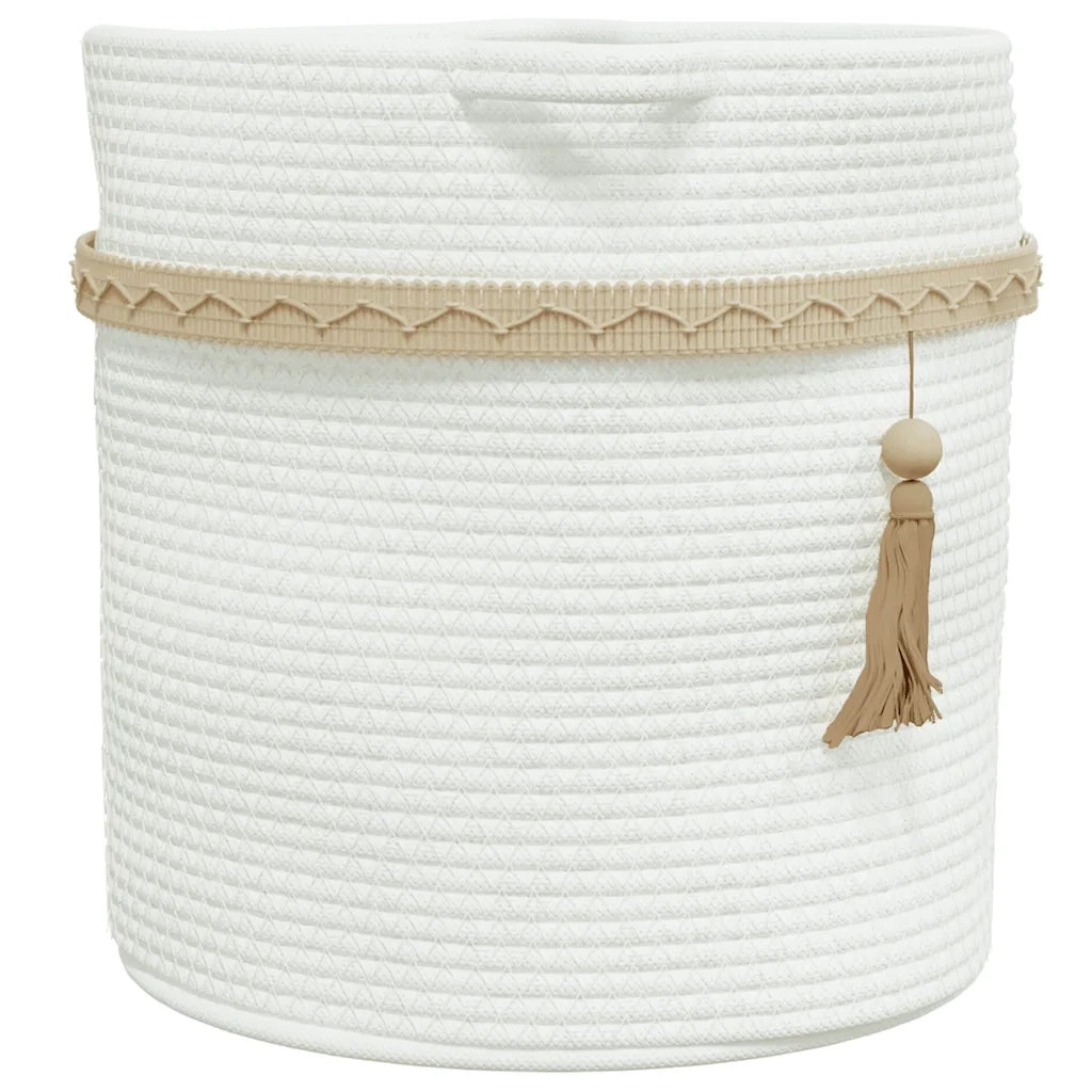 Cestino Portaoggetti Bianco ?38x36 cm in Cotone CFW9959915