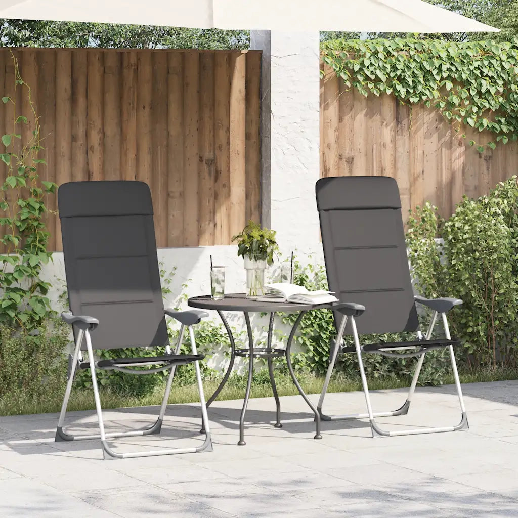 Sedie da Campeggio 2 pz in Alluminio Grigio 58x69x111 cm 44312