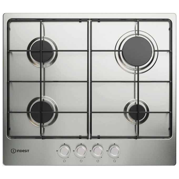 Indesit Piano Cottura Gas Inox 60cm 4 Fuochi