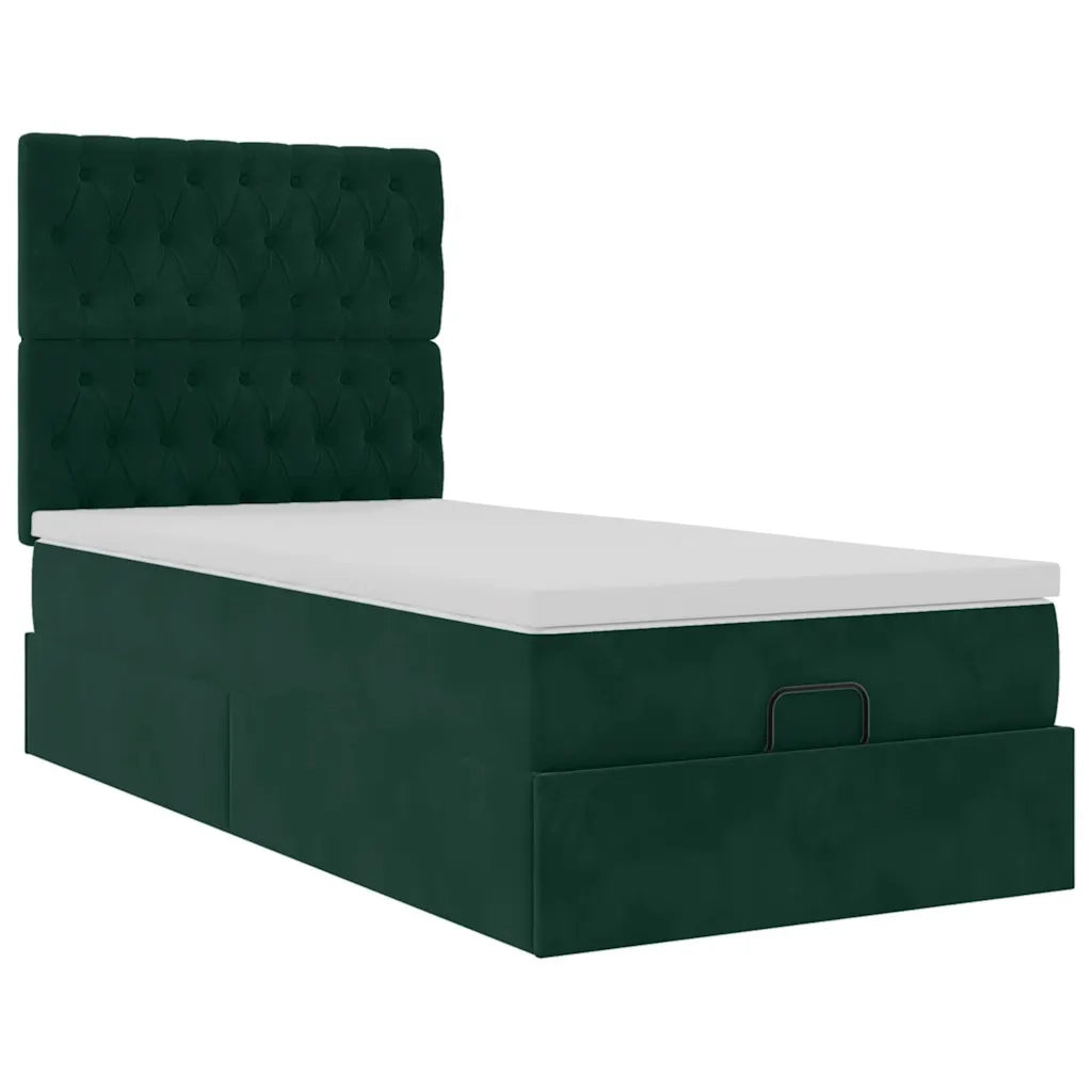 vidaXL Struttura Letto Pouf con Materassi 90x200 cm in Velluto