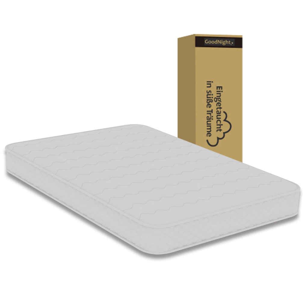 Materasso 140 × 200 cm con molle insacchettate e memory foam traspirante, supporto bilanciato, bianco