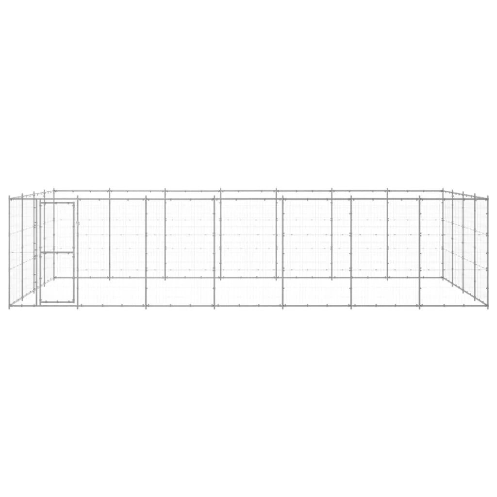 Cuccia da esterno gabbia recinto per animali box per cani da esterno in acciaio zincato 33,88 m² 02_0000420
