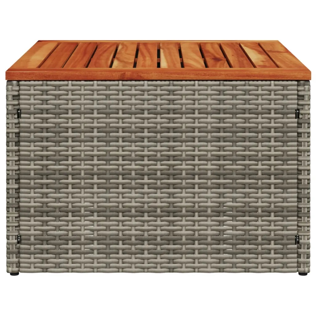 Tavolo da Giardino Grigio 55x55x37 cm Polyrattan e Legno Acacia 366126