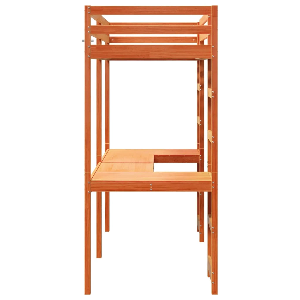 Giroletto Soppalco senza Materasso-Struttura Letto Marrone Cera 80x200cm Pino