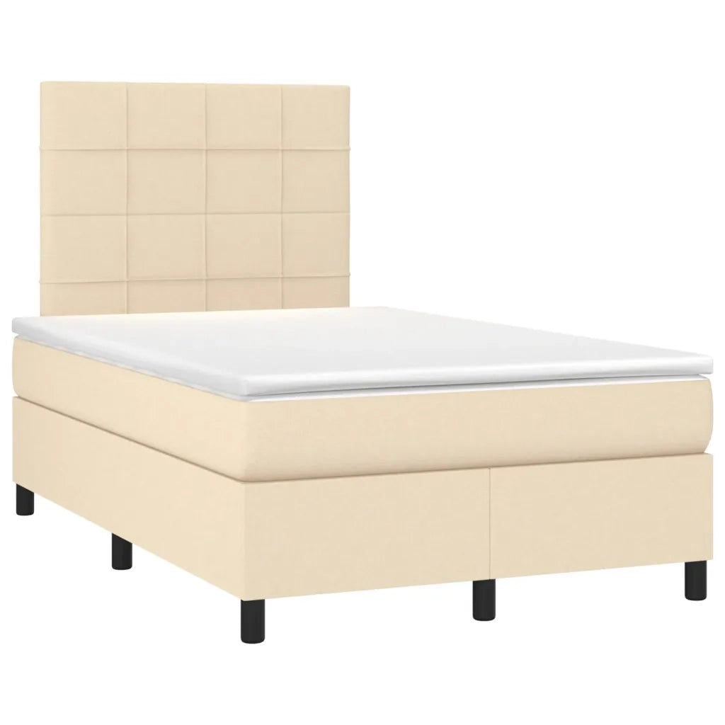 Giroletto a Molle con Materasso Crema 120x200 cm in Tessuto cod mxl 59264