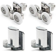 Set di Ruote per Tavole Rotonde 4 pezzi con Rulli e Ganci 23 mm