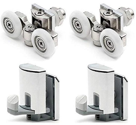 Set di Ruote per Tavole Rotonde 4 pezzi con Rulli e Ganci 23 mm