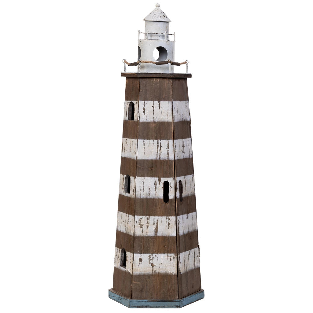 Mensola Lighthouse in legno e metallo marrone  40x35x123h cm