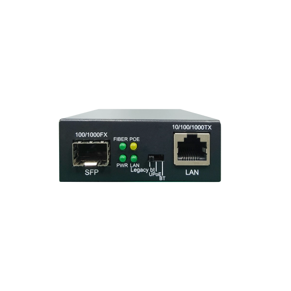 LevelOne Convertitore multimediale Gigabit da RJ45 a SFP, 802.3bt 60W PoE PSE, 1000Mbps, IEEE 802.3, IEEE 802.3ab, IEEE 802.3af, IEEE 802.3at, IEEE 802.3bt, IEEE 802.3u, IEEE 802.3x, IEEE..., Veloce Ethernet, Gigabit Ethernet, 10.100.1000 Mbps, 100BA...