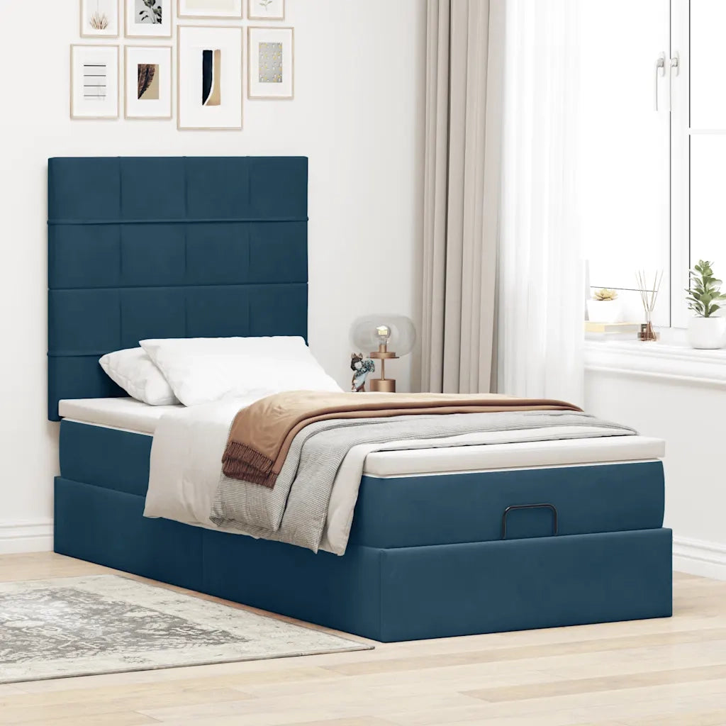 Struttura Letto Pouf con Materassi 80x200 cm Velluto 3313437
