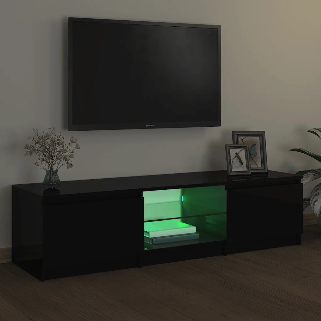 Mobile Porta TV con Luci LED Nero 140x40x36 cm 804293