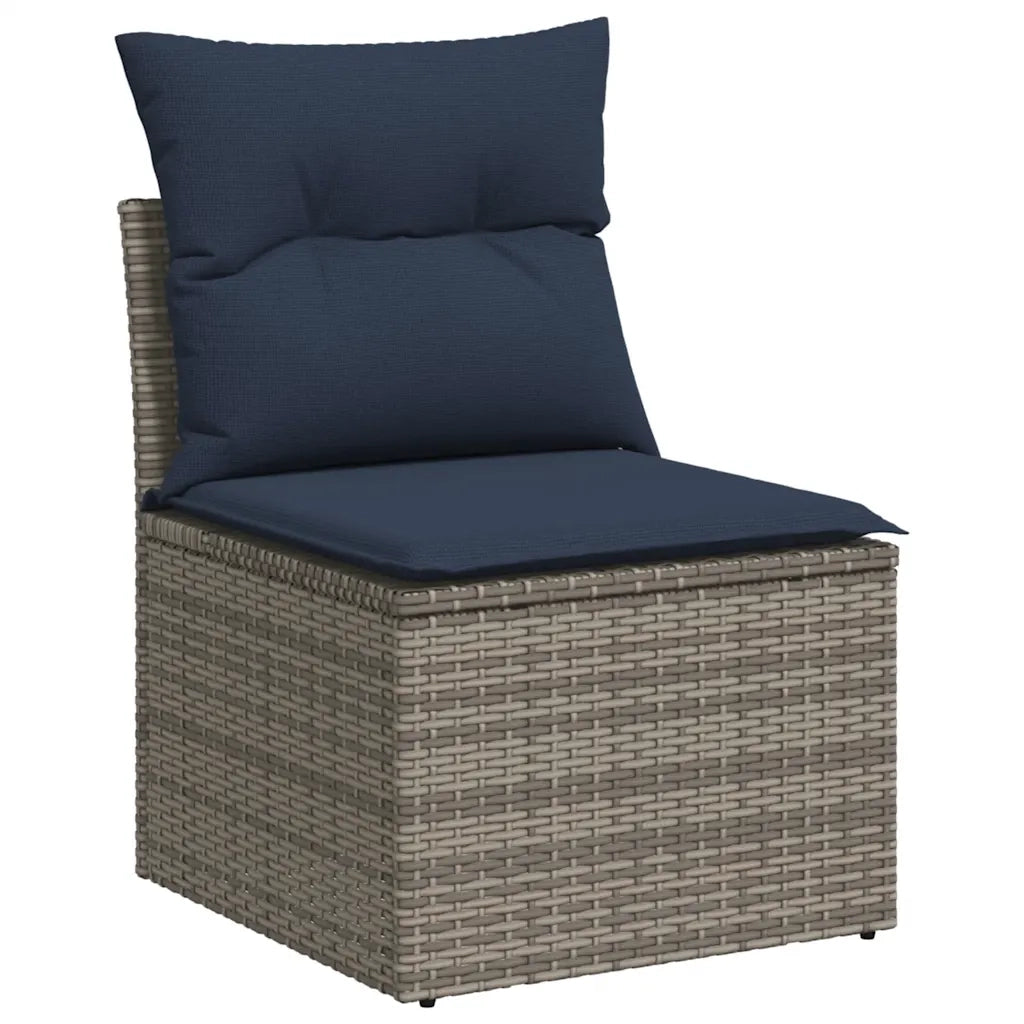 Set Divani da Giardino 6 pz con Cuscini Grigio in Polyrattan 3227860