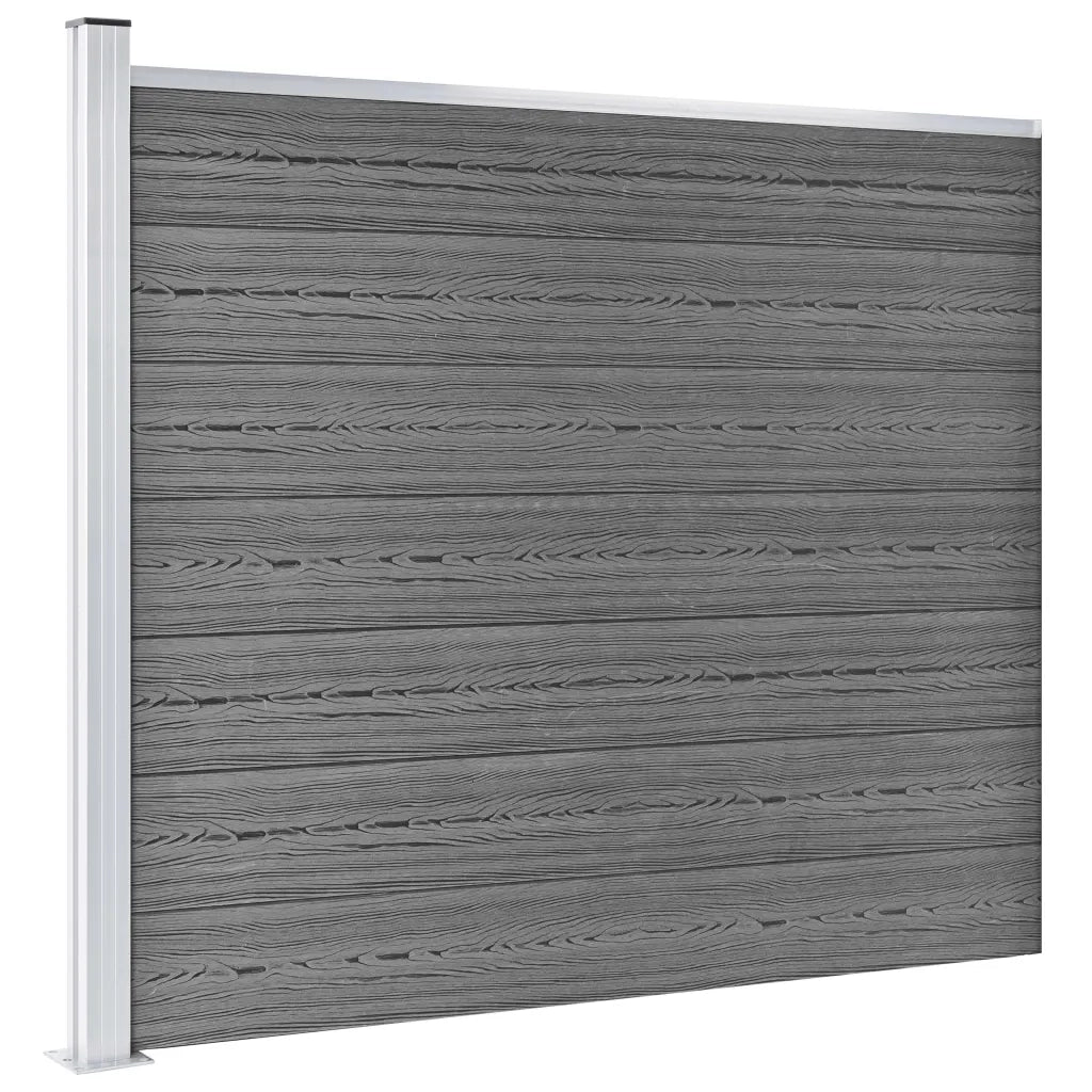 Set Pannello di Recinzione in WPC 699x146 cm Grigio   cod mxl 22542