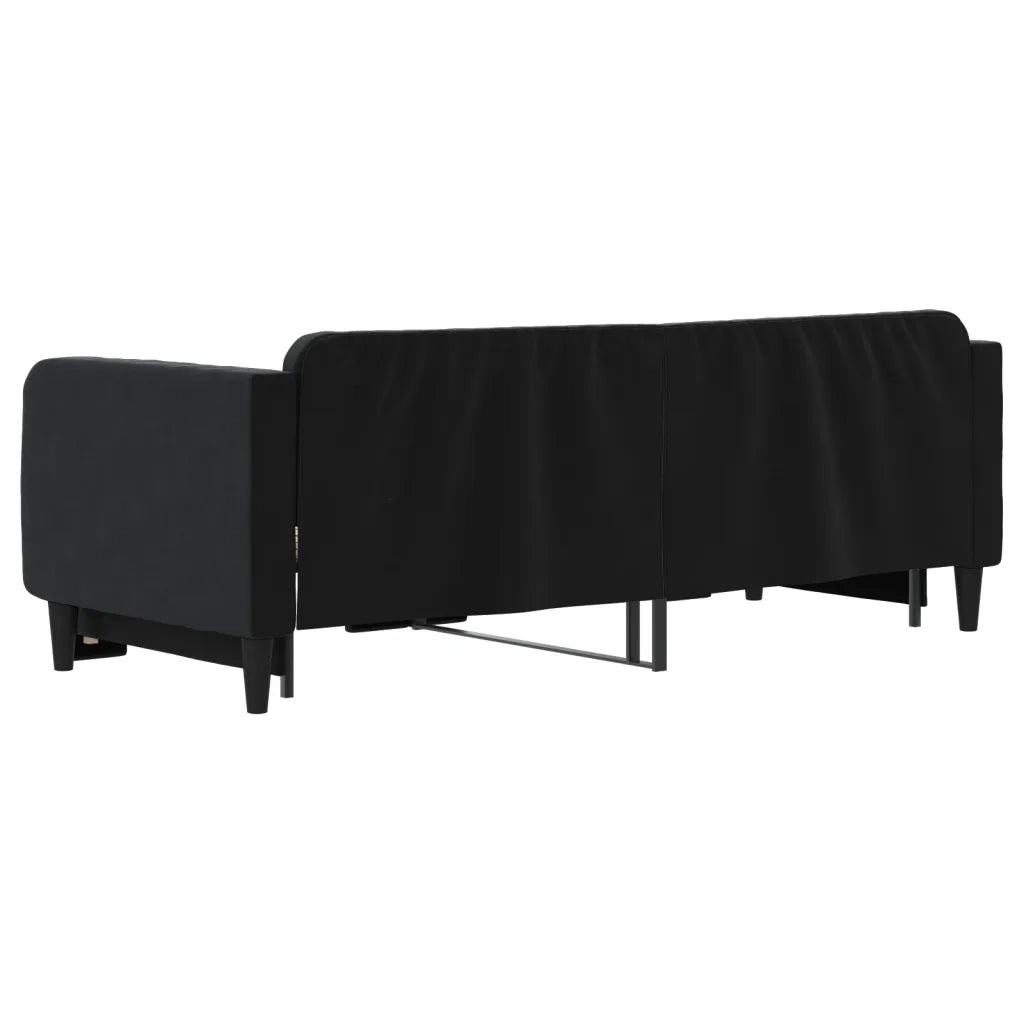 Divano Letto con Letto Estraibile Nero 80x200 cm in Velluto