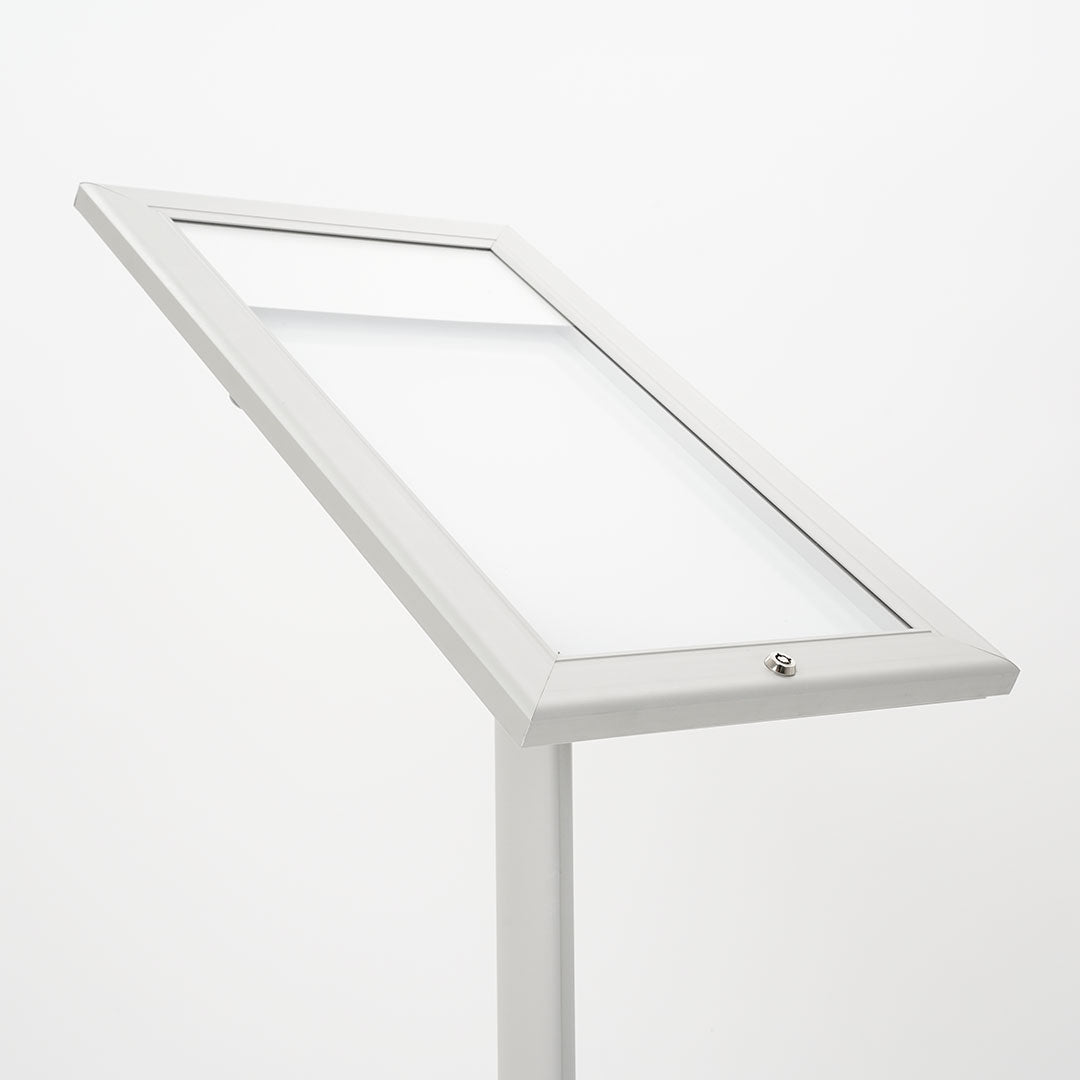 Espositore a Leggio con Piantana 29x47,7x2,3 cm in Alluminio Porta Menù Silver