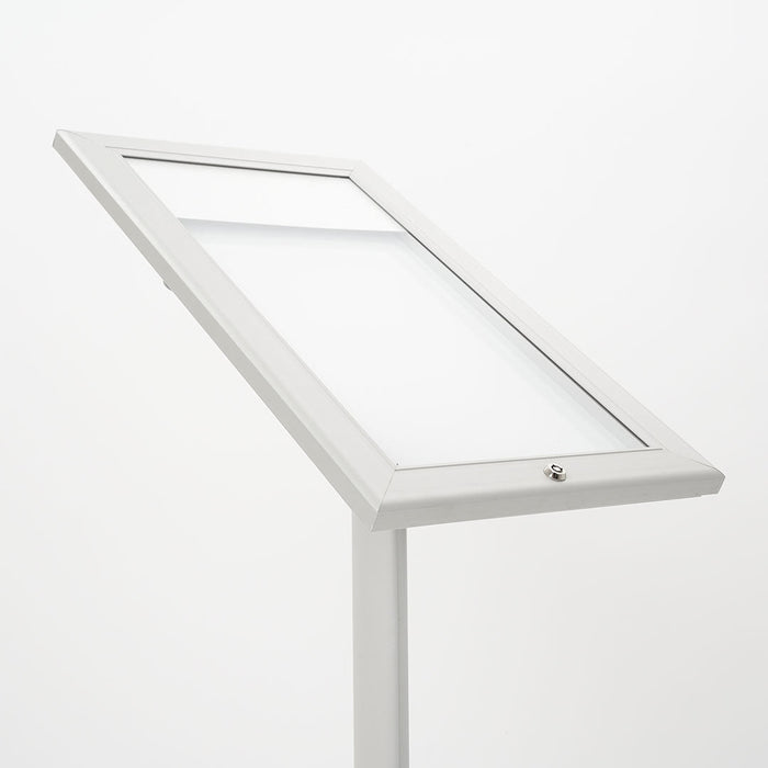 Espositore a Leggio con Piantana 29x47,7x2,3 cm in Alluminio Porta Menù Silver