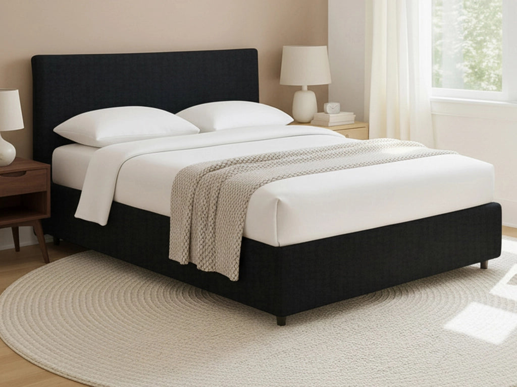 Tipton, Letto Matrimoniale Sfoderabile Made in Italy, Grigio Scuro