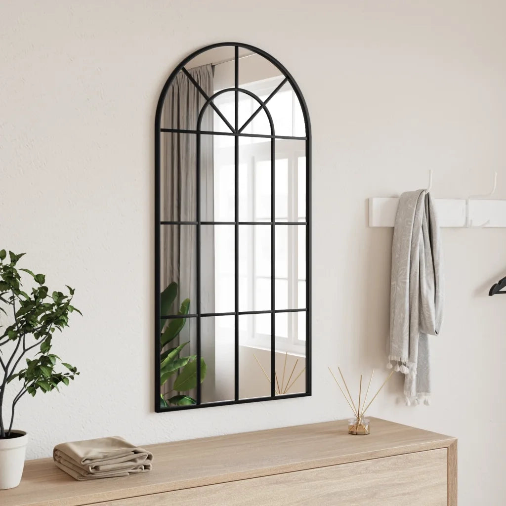 Specchio da Parete | Specchio decorativo Nero 50x100 cm Arco in Ferro