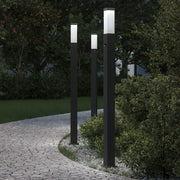 Lampioni a paletto con sensore 3 pz 110 cm neri IP44 4006082