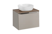 Set mobili bagno 60 cm con piano e lavabo da appoggio Smile Santa Fe Taupe 60 cm